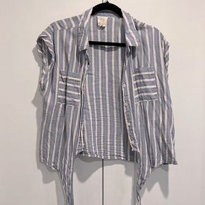 Button down tie front top